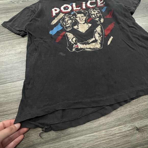 Vintage The Police Shirt Mens Small Single Stitch Distressed Thrashed 80s RARE - Picture 4 of 13